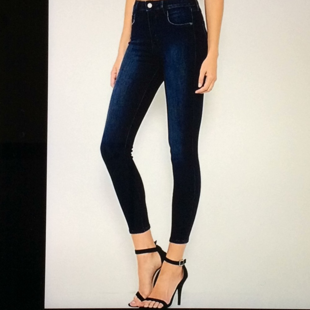 HIDDEN JEANS DARK WASH HIGH RISE CLEAN SKINNY W 24